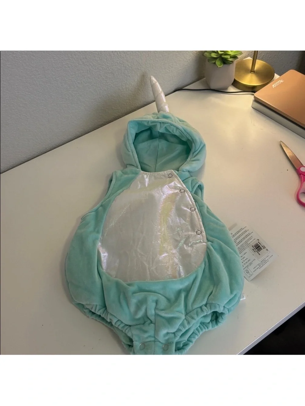 Pottery Barn Kids‎ Blue Baby Narwhal Costume Size 0-6 months New with tags!